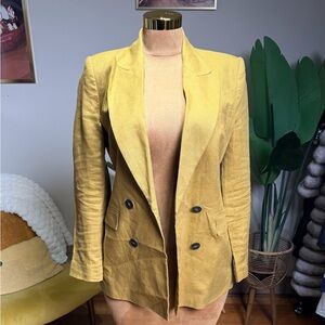 Zara Mustard Double-Breasted Blazer